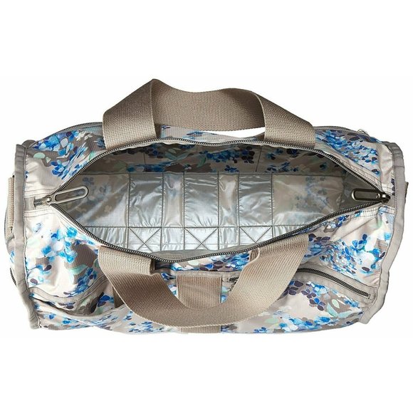 LeSportsac Women's Essential Weekender Duffle Bag in Flower Cluster Khaki - Picture 5 of 6